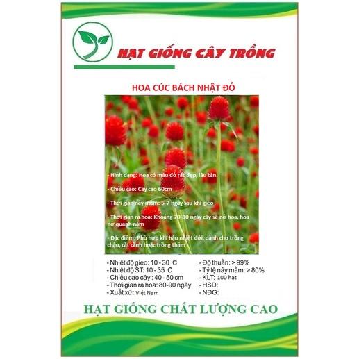Hạt giống hoa cúc bách nhật hoa màu đỏ CT35 - Gói 100 hạt