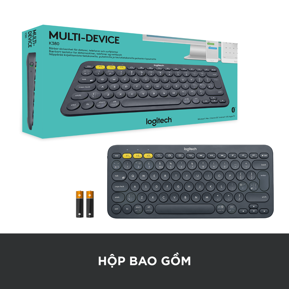 Bàn Phím Bluetooth Logitech K380 - Hàng Chính Hãng