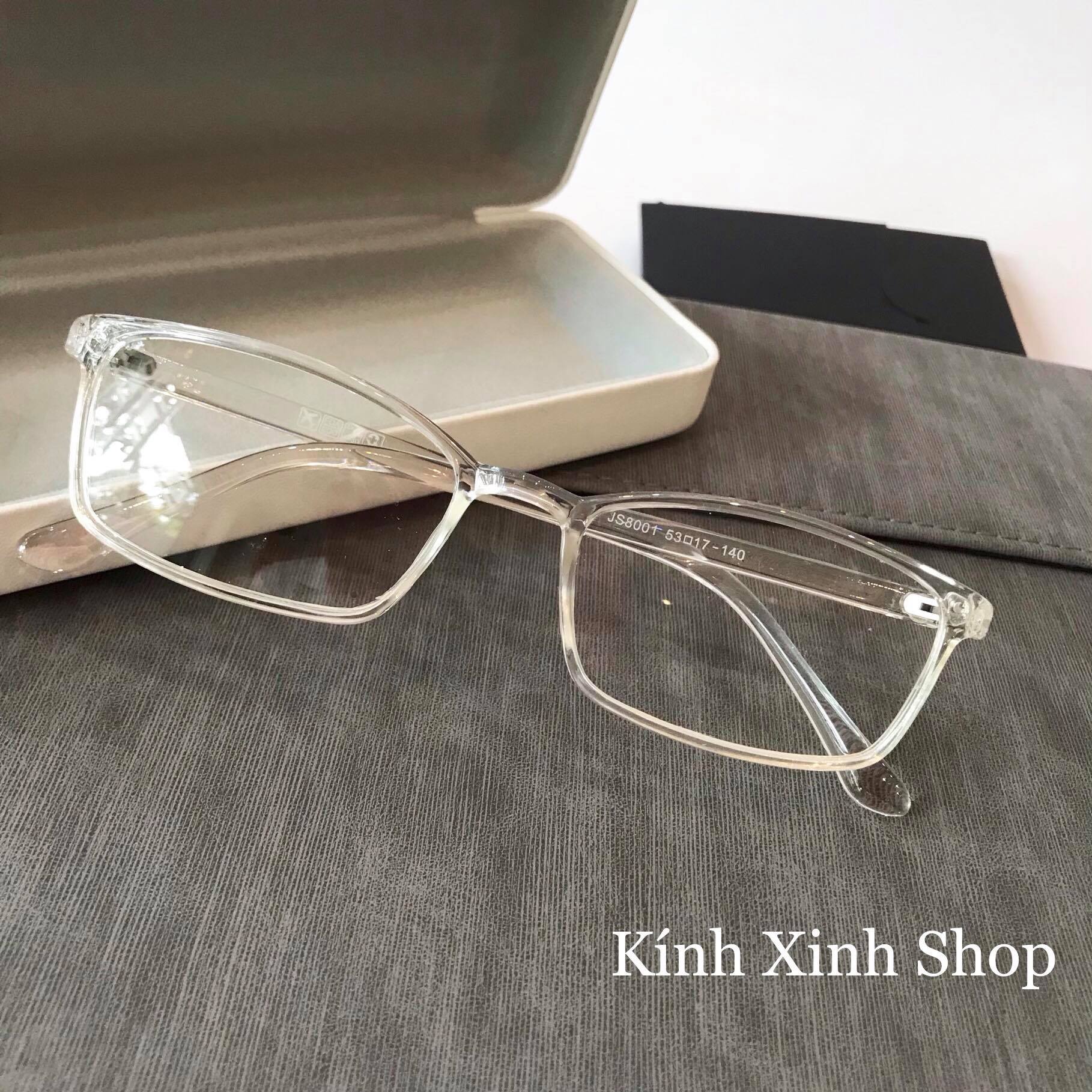 Kính Giả Cận, Gọng Kính Cận Nam Nữ Mắt Vuông Nhỏ Trong Suốt Không Độ - KÍNH XINH SHOP