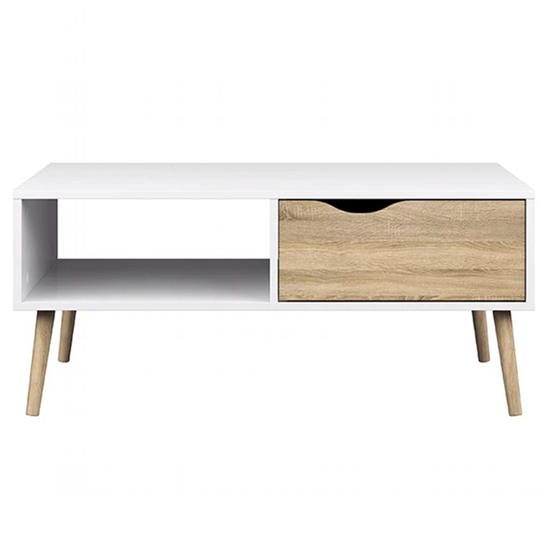 Bàn trà gỗ hiện đại SMLIFE Camelot | Gỗ MDF dày 17mm chống ẩm | D80xR40xC45cm