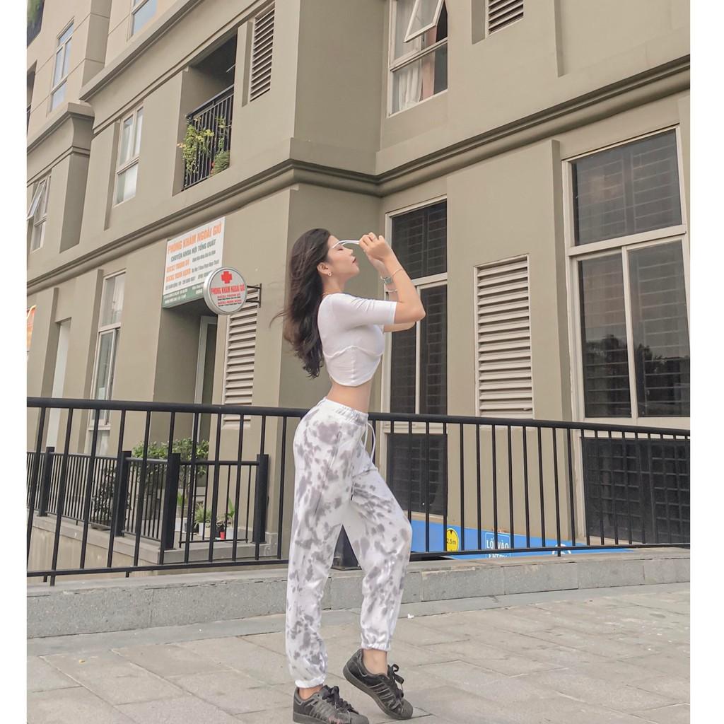 Quần bo chun loang màu HOT TREND - HÌNH + CLIP THẬT 100%