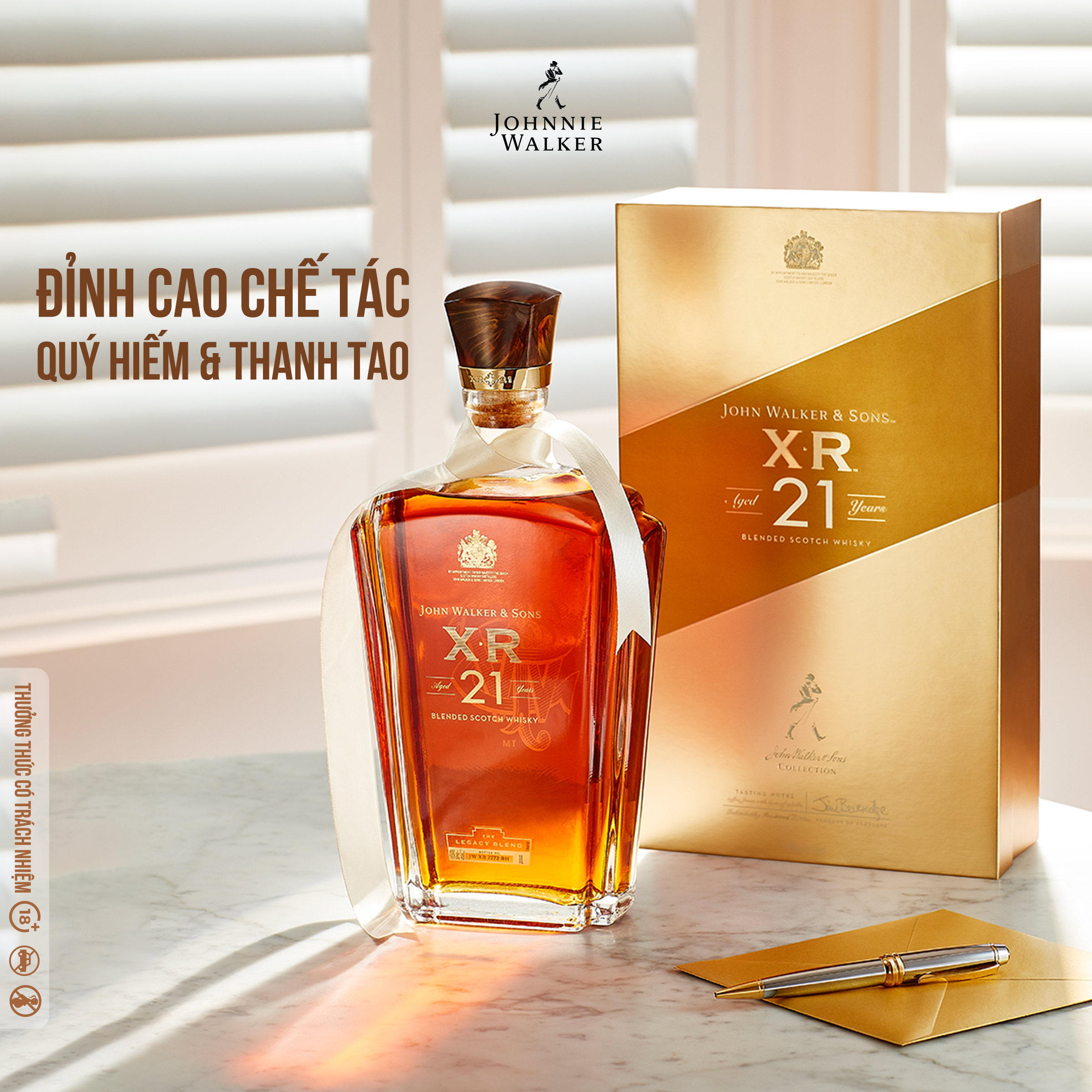 Rượu John Walker & Sons XR Aged 21YO Blended Scotch Whisky 40% 750ml [Kèm Hộp]