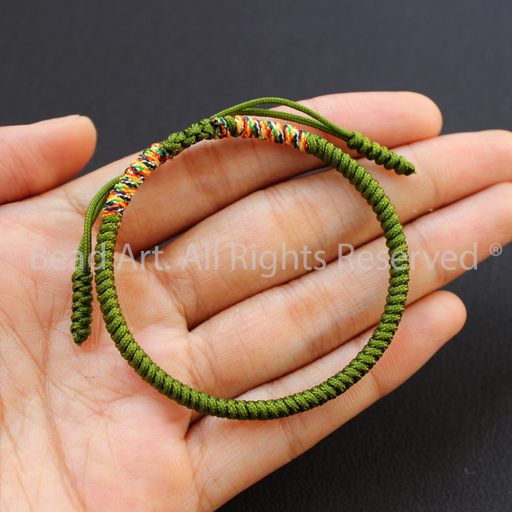 Vòng Tay Thắt Dây Chỉ Màu Tibet Handmade Xanh Lá, Ngũ Sắc, Mệnh Mộc, Hoả, Vòng Tay Phong Thuỷ, Chuỗi Hạt - Bead Art