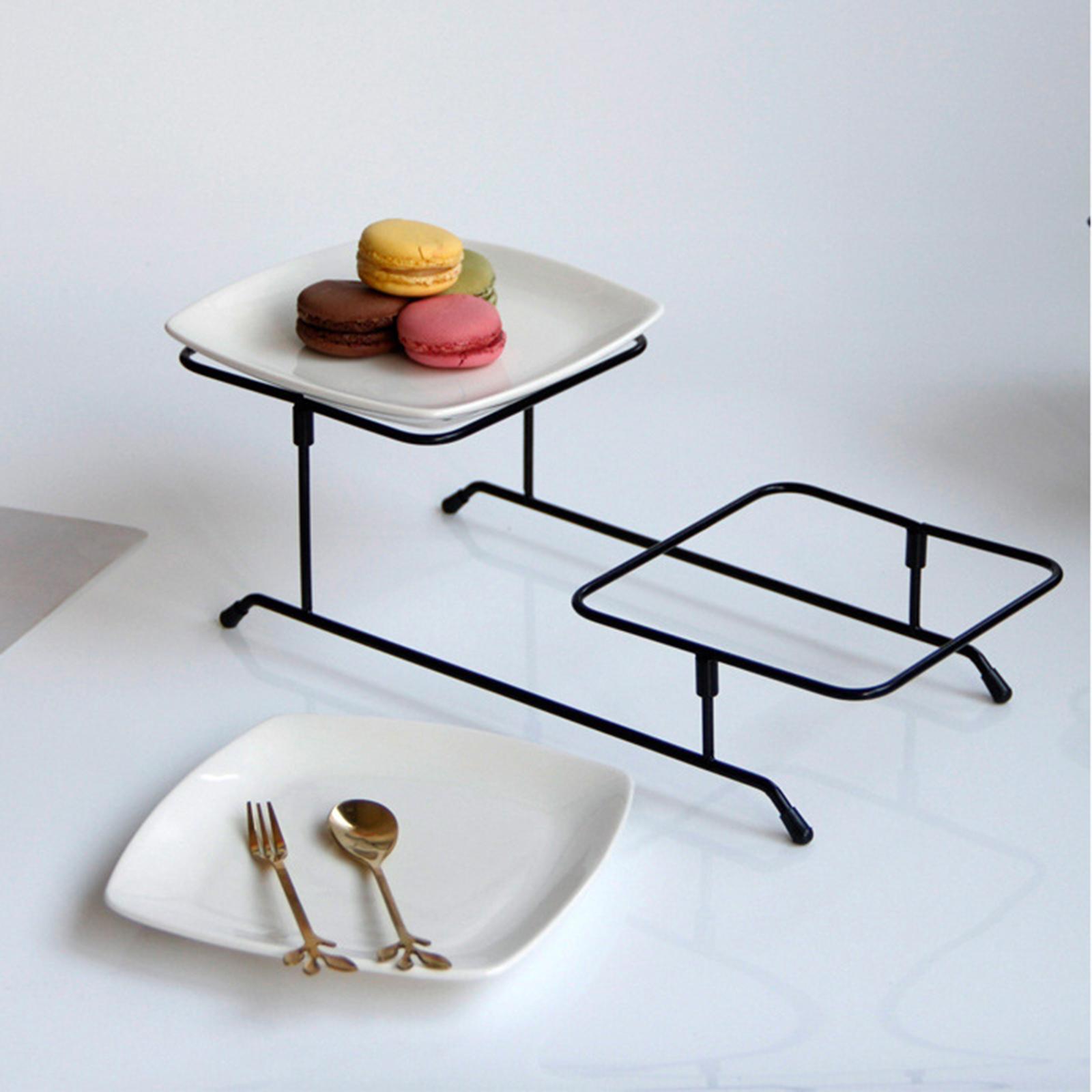 2 Tier Serving Stand Snack Display Tray Fruit Tray for Home Decor White