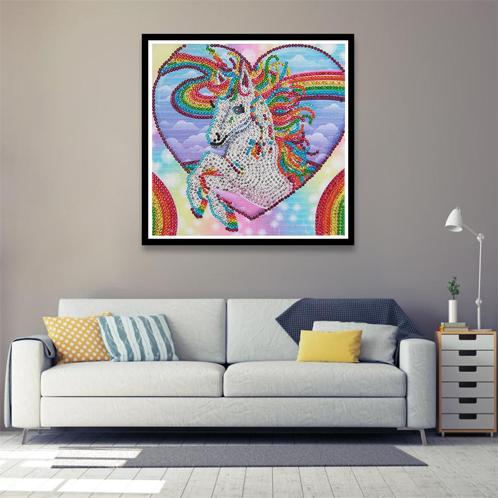 DIY Special Shaped Diamond Painting Unicorn Mosaic Picture 25x25cm /10x10in