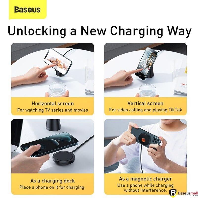 Baseus -BaseusMall VN Bộ sạc không dây Baseus Vertically and Horizontally Magnetic Changing (Hàng chính hãng)