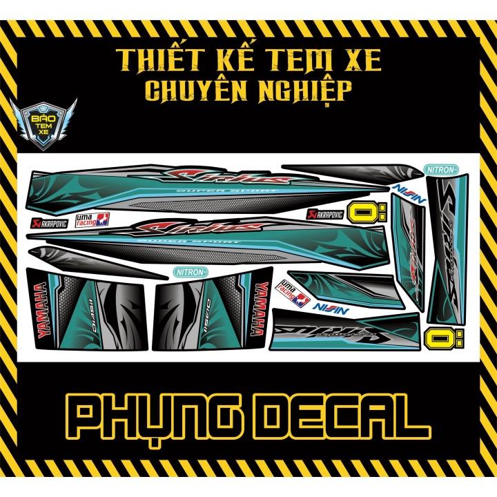 Tem rời dán xe sirius xanh đen