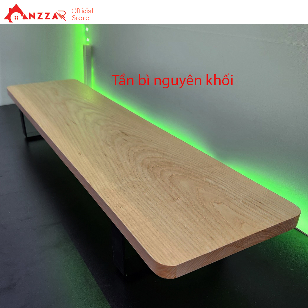 Kệ gỗ tự nhiên kê màn hình máy tính màu sơn phủ bóng mờ, chân kim loại, Kệ gỗ kê màn hình Anzzar-05