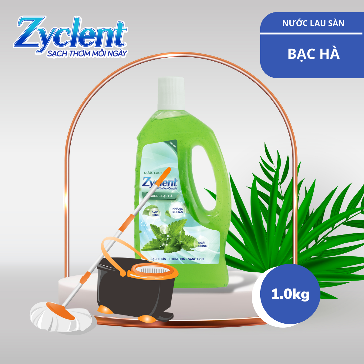 NƯỚC LAU SÀN ZYCLENT EXTRA HƯƠNG BẠC HÀ - 1KG