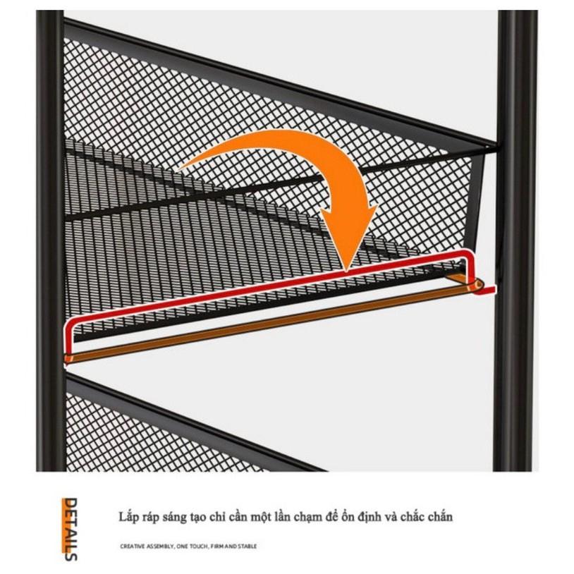 Kệ 4 Tầng đựng đồ nhà bếp Có Bánh Xe Đa Năng CREATIVE & STABLE
