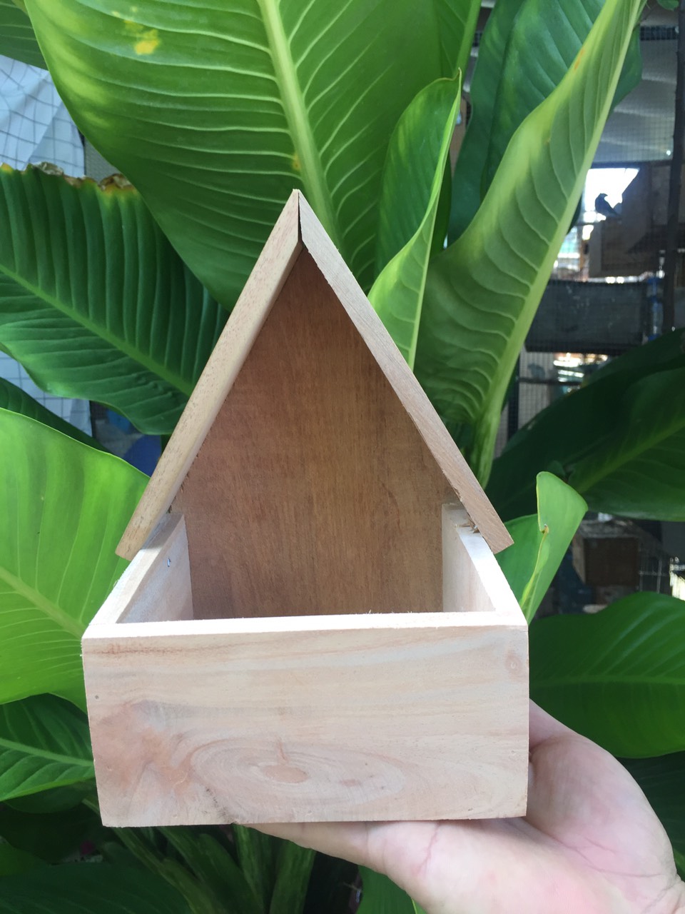 Tổ chim chào mào, chòe than sinh sản chất liệu gỗ cứng tự nhiên bền đẹp tặng kèm móc treo tổ