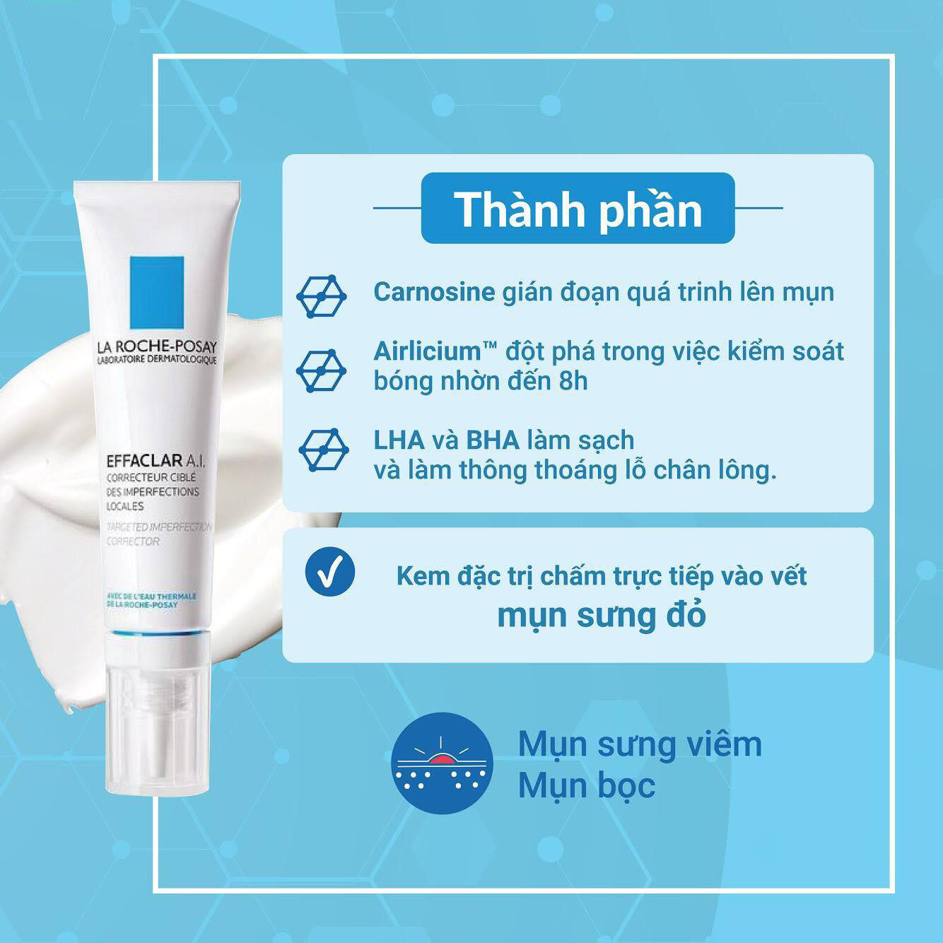 Kem Giảm Mụn Chuyên Biệt La Roche-Posay Effaclar A.I 15ml