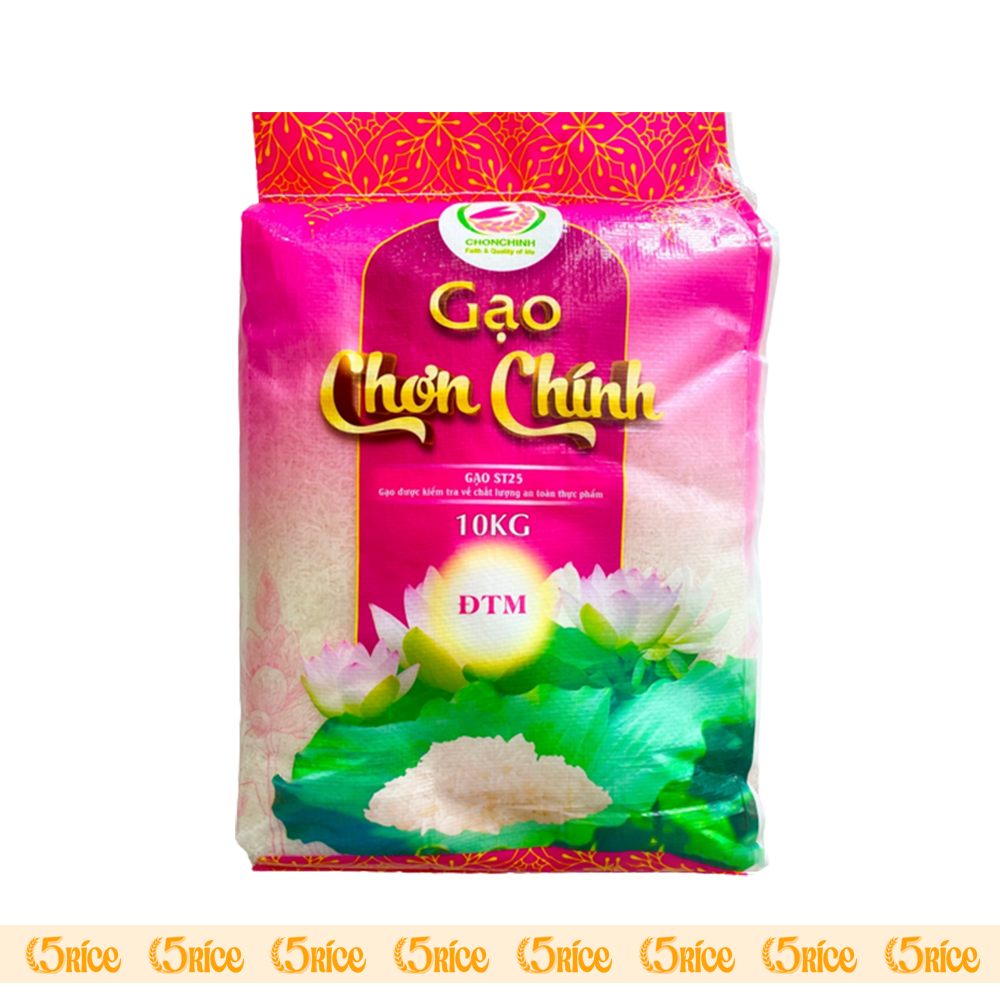 Gạo Chơn Chính ST25 - Túi 20kg - Gạo thượng hạng thơm dẻo, đậm vị 5RICE