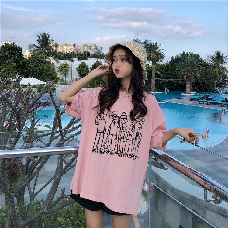 Áo thun Hè Hot 2022, áo phông cổ tròn UNISEX in 5 cậu bé trước ngực cục chất cho nam nữ