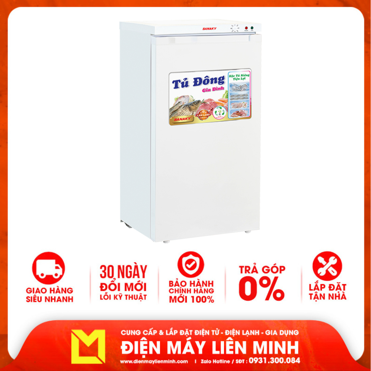 Tủ đông đứng Sanaky VH-160VD 118 lít - Hàng chính hãng (chỉ giao HCM)