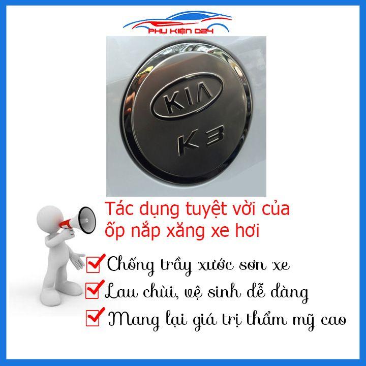 Ốp nắp bình xăng Kia K3 mạ crom chống trầy trang trí ô tô