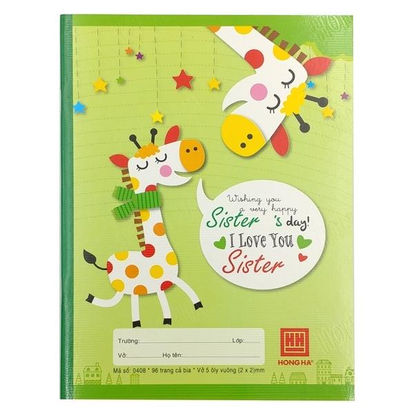 Combo 5 Vở Học Sinh Family - 5 Ô Ly 96 Trang ĐL 70g/m2 - Hồng Hà 0374 (Mẫu Màu Giao Ngẫu Nhiên)