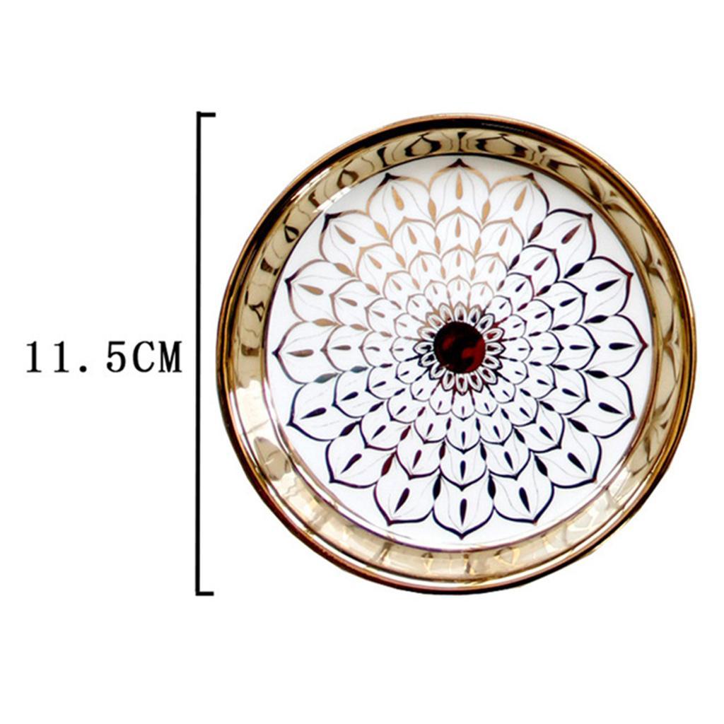 2Pcs Ceramic Dish Plate Jewelry Tray Kitchen Tableware Dish for Earrings