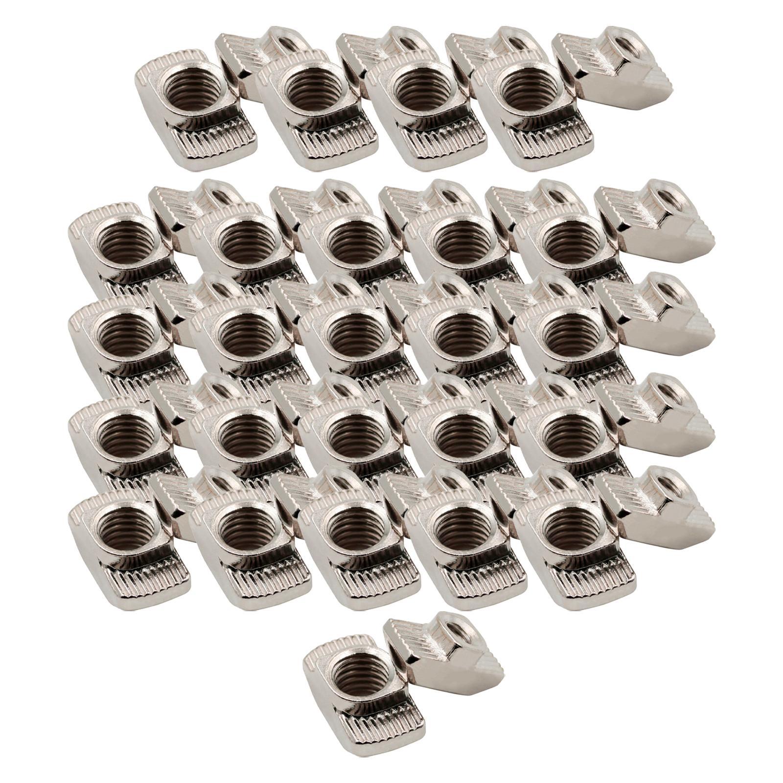 50Pcs Carbon Steel T Nuts Assortment High Strength for Woodworking 20 Series