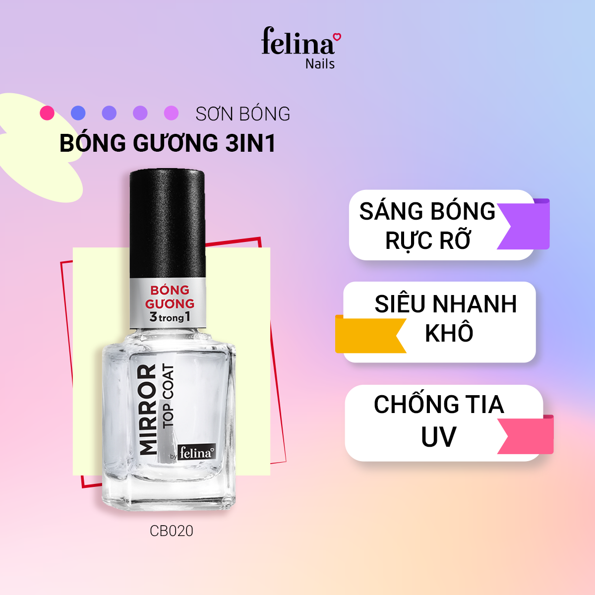 Sơn bóng gương Felina 3 trong 1 12ml