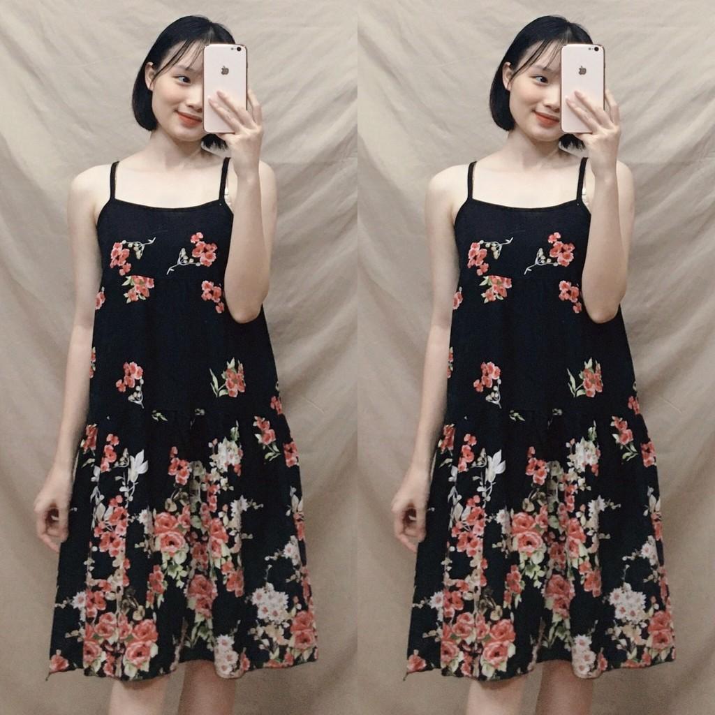 Váy lanh 2 dây - váy bầu - váy suông