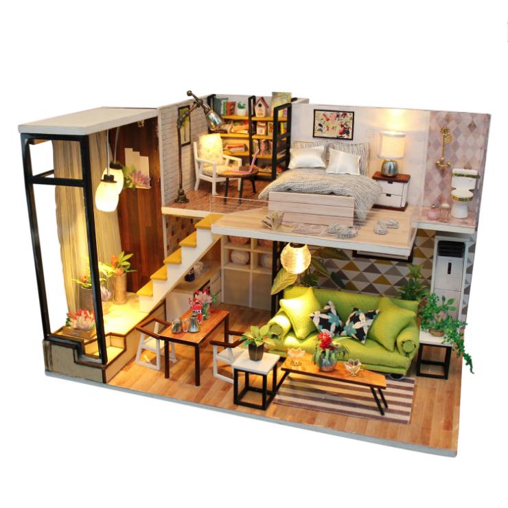 Mô hình nhà DIY Doll House The Romantic Kèm Đèn LED và Mica chống bụi