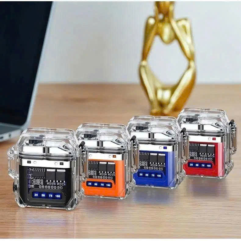 bật lửa điện plasma nhỏ gọn pin bền có đèn châm thước không sợ gió mưa