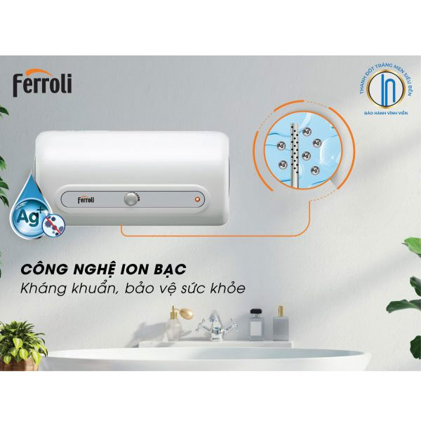 Bình nước nóng gián tiếp QQ AG+30 lít tích hợp ion bạc kháng khuẩn - hàng chính hãng