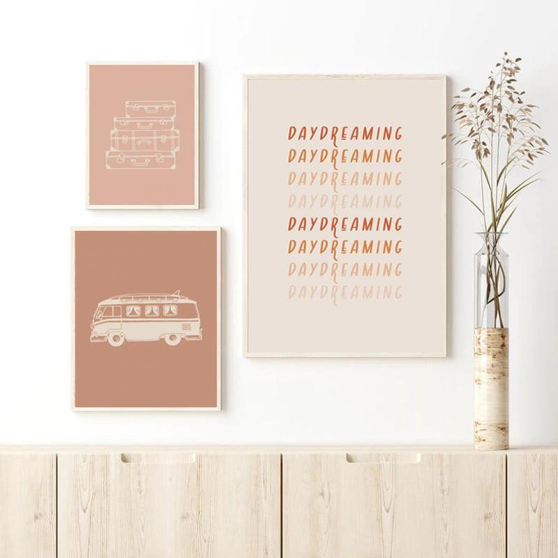 Tranh họa tiết tối giản - màu pastel