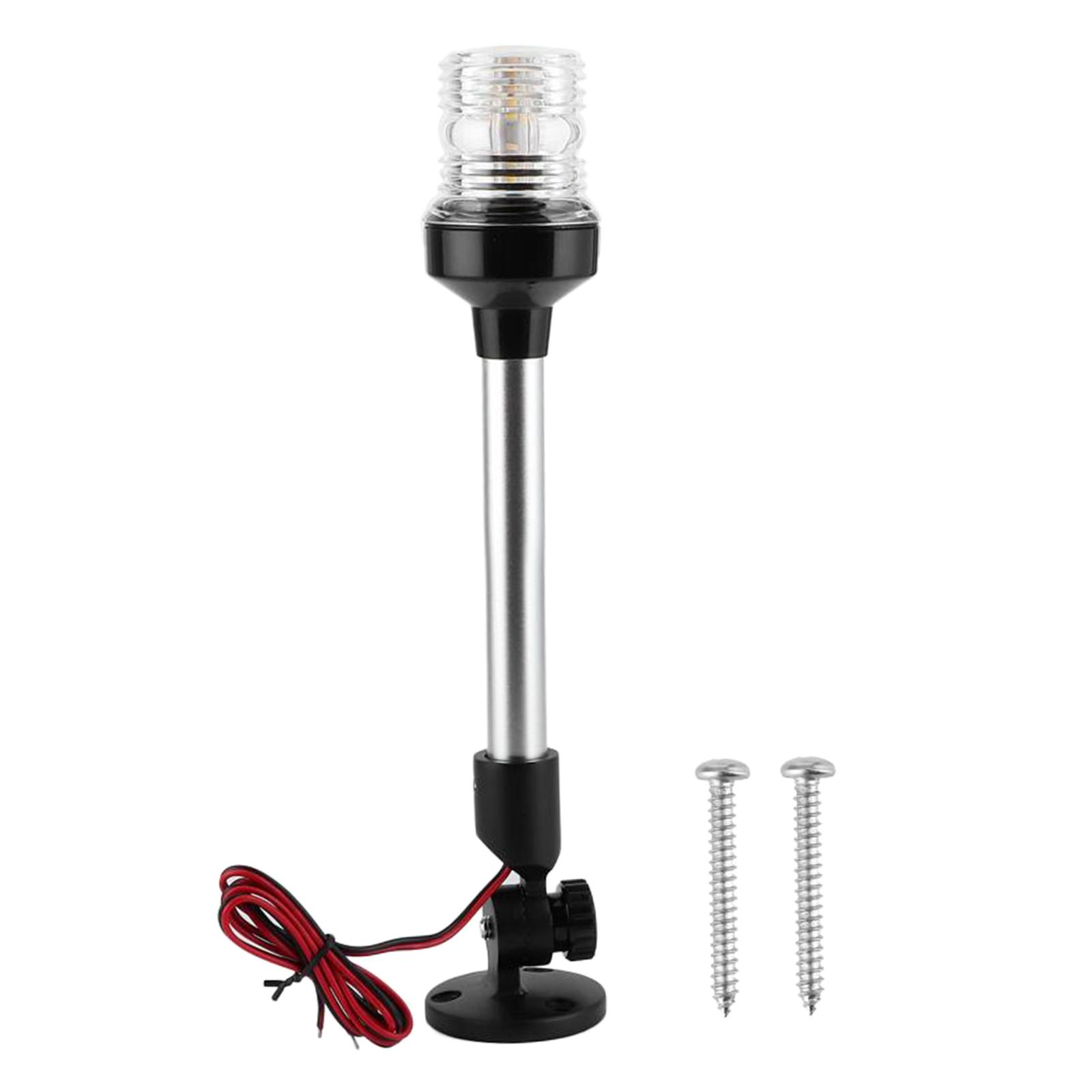 White LED Fold Down Boat Stern Light Boat Anchor Light for Pontoon and Fishing Boat