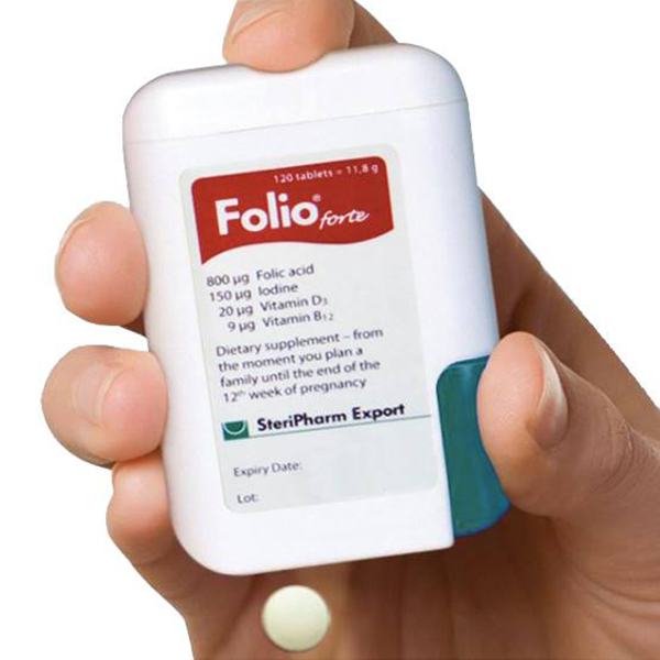 Viên uống bổ sung Acid Folic cho phụ nữ dự định mang thai, phụ nữ đang mang thai Folio® forte - Hộp 120 viên