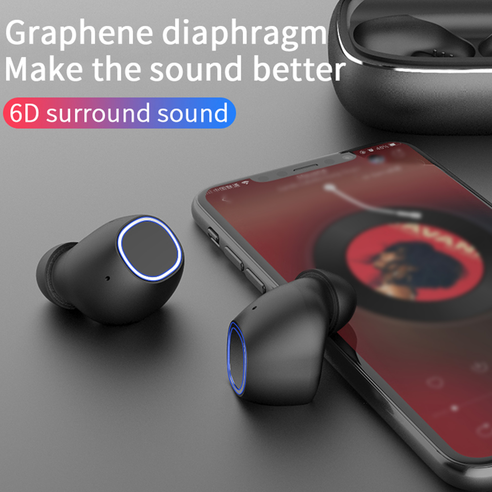 Tai nghe V80 TWS Earbuds True Wireless Bluetooth 5.0 nhét trong tai ghép nối tự động với Mic