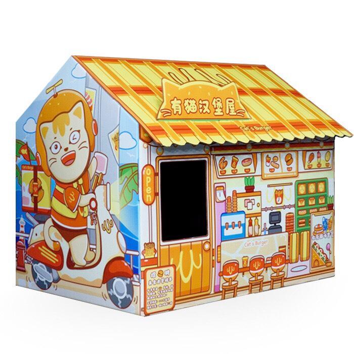 Nhà Cào Móng Cho Mèo Bằng Bìa Carton - Kích Thước Lớn - Thiết Kế Dễ Thương