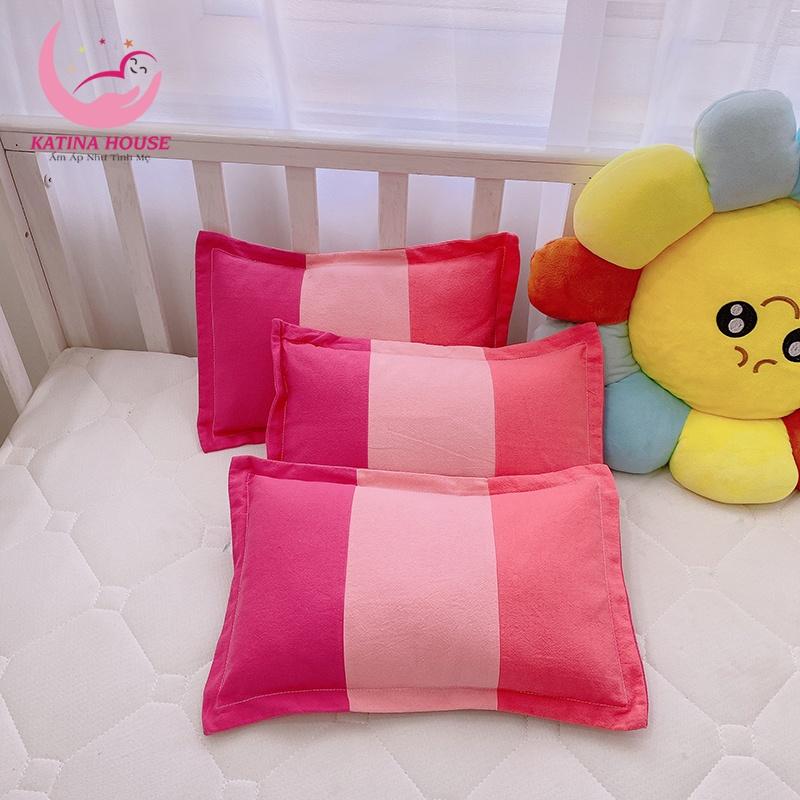 Gối ngủ cho bé sơ sinh và trẻ nhỏ, cotton cara mềm mại, thấm hút tốt, nhiều màu sắc họa tiết đắp hình dễ thương