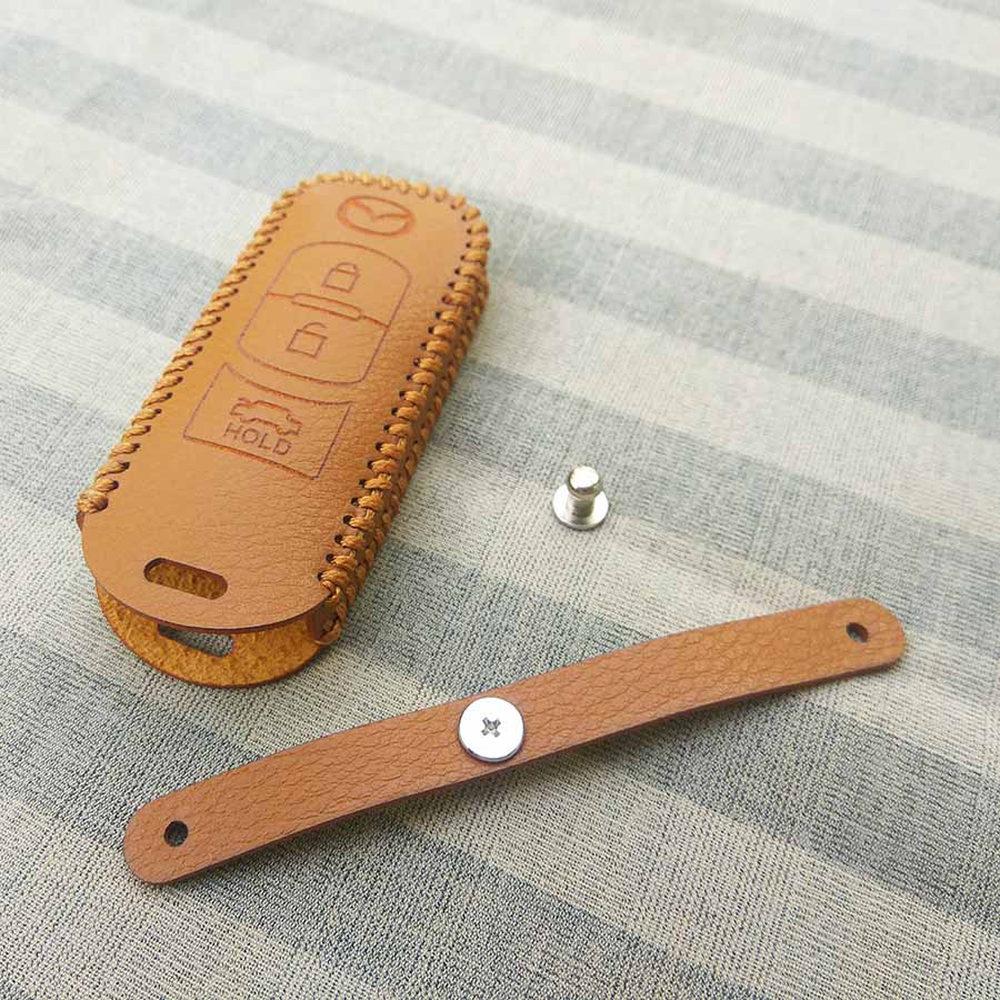 Bao da 3 nút chìa khóa smartkey xe hơi Mazda