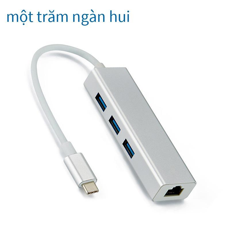 Giao hàng nhanh Type-C sang USB3.0 card mạng có dây Gigabit không cần ổ đĩa Bộ chuyển đổi cáp mạng máy tính xách tay HUB hợp kim nhôm
