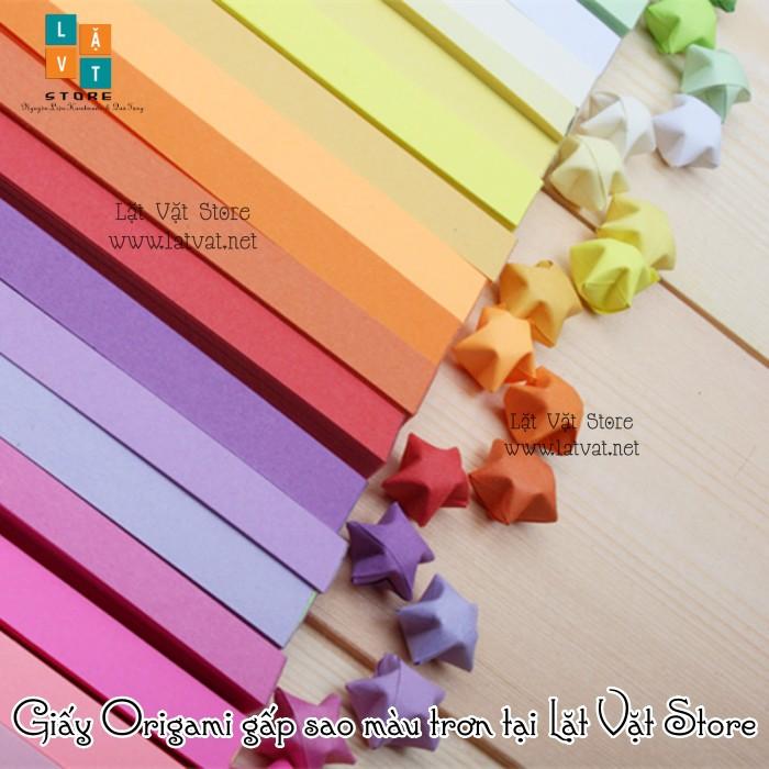 90 tờ giấy gấp sao đơn sắc, màu tuỳ chọn - Origami paper Star - Handmade - Điều ước