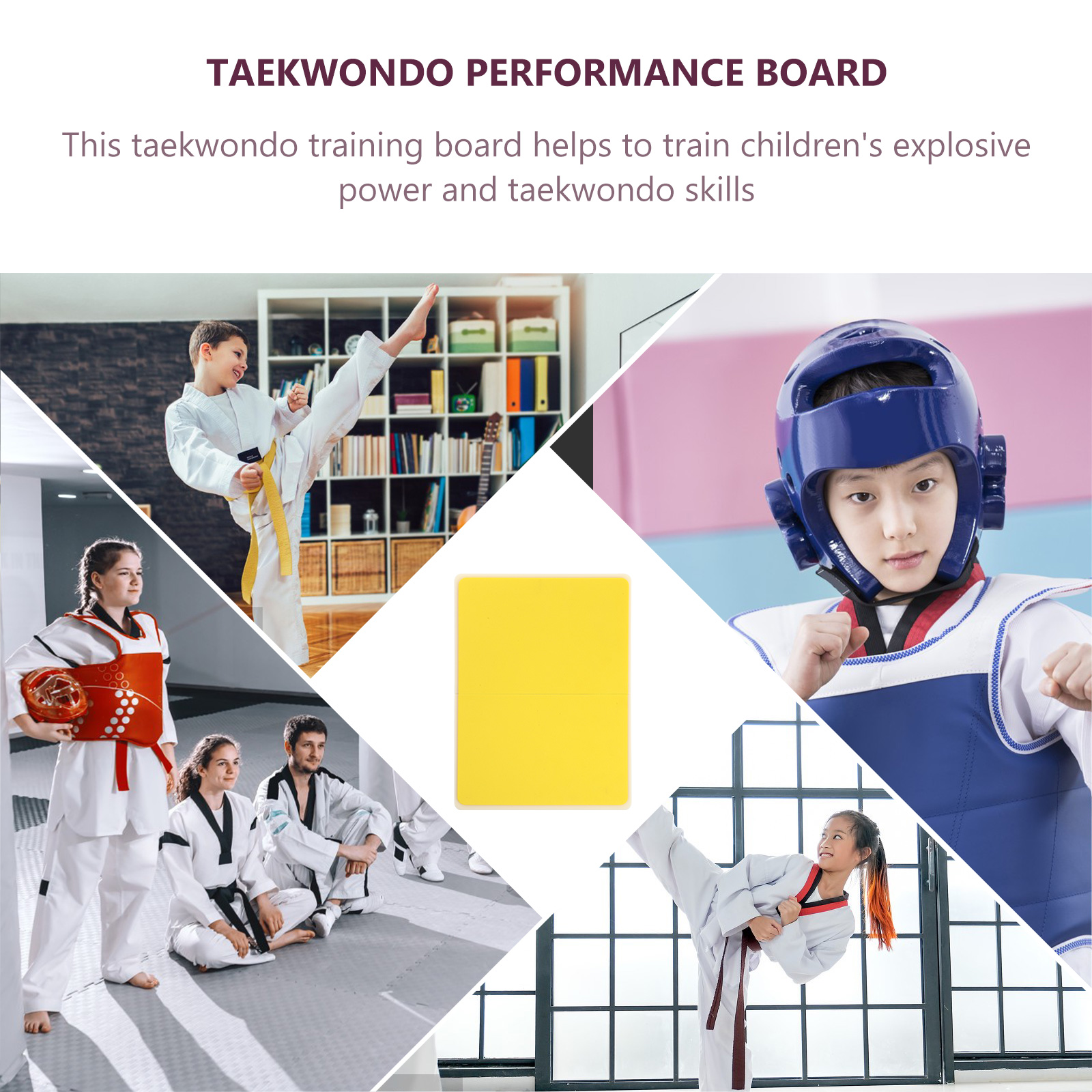 Kickboard Kickboard Taekwondo Performance Prop Rebable Board Taekwondo Punching Ban Breaking Board Kids Color: Vàng