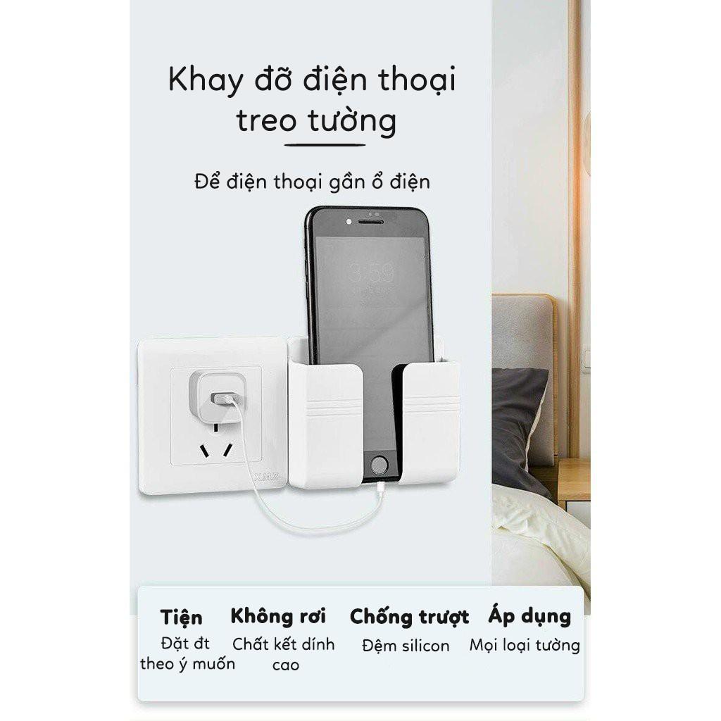 Khay Đựng Điện Thoại, Điều Khiển Remote Dán Tường Siêu Tiện Dụng