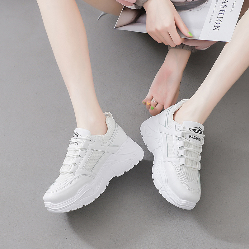 Giày thể thao sneaker nữ, tôn dáng phối lưới độn đế 3 phân ( TẶNG COMBO 2 ĐÔI TẤT NỈ TRÁI TYM MÀU NGẪU NHIÊN )