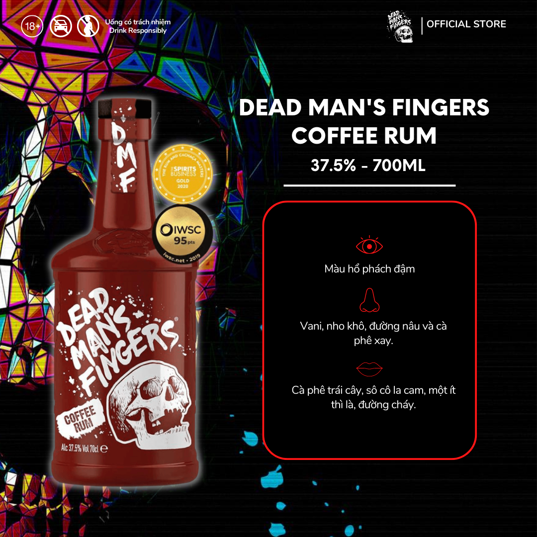 Rượu Dead Man's Fingers Coffee Rum 37.5% 700ml