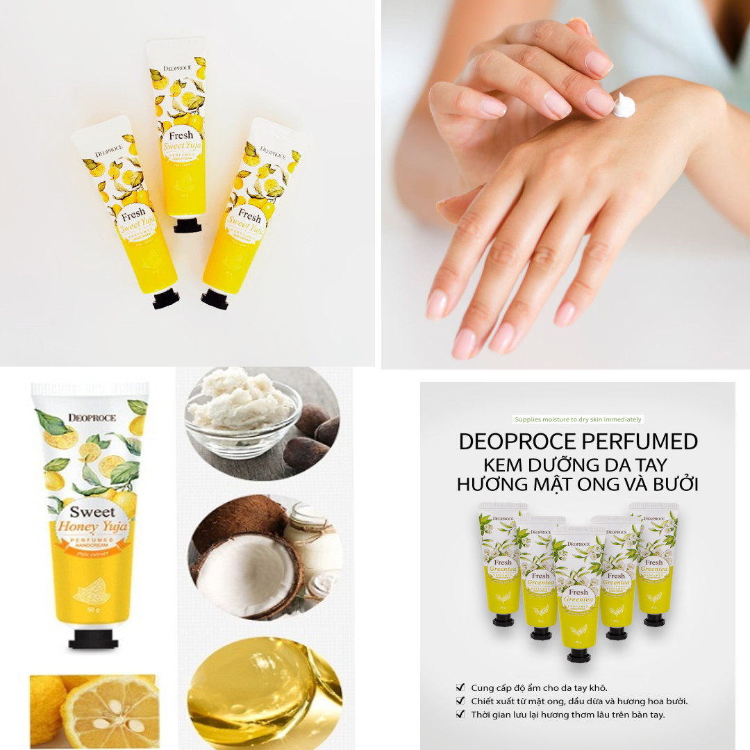 Kem dưỡng da tay Deoproce Sweet Honey Yuja Perfumed Hand Cream 50g