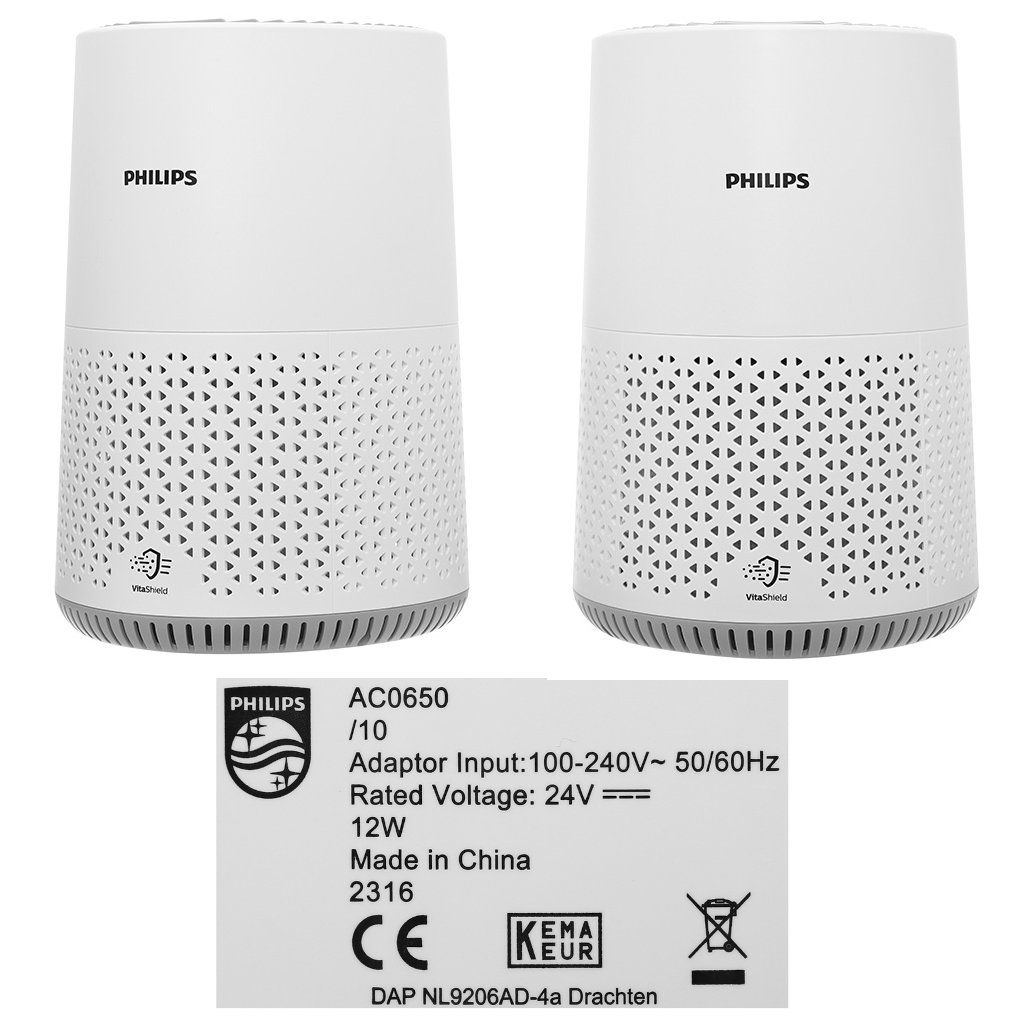 Máy lọc không khí Philips AC0650/10 -Lọc hạt mịn, Nhỏ gọn, Tiết kiệm điện, Dành cho phòng 44m² - Hàng chính hãng