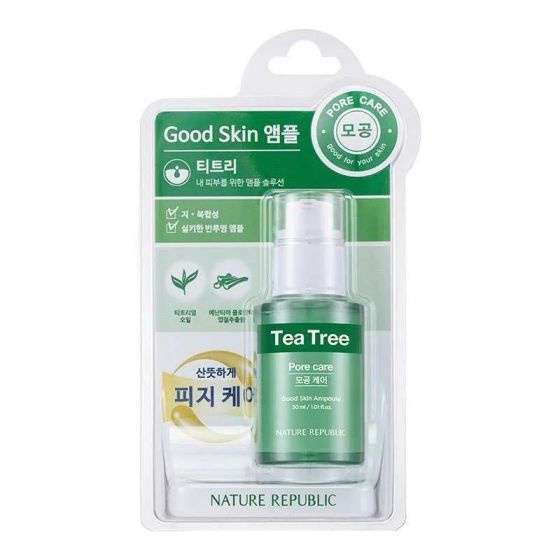 Tinh Chất Giảm Viêm, Giảm Mụn Trứng Cá Nature Republic Good Skin Tea Tree Ampoule 30ml