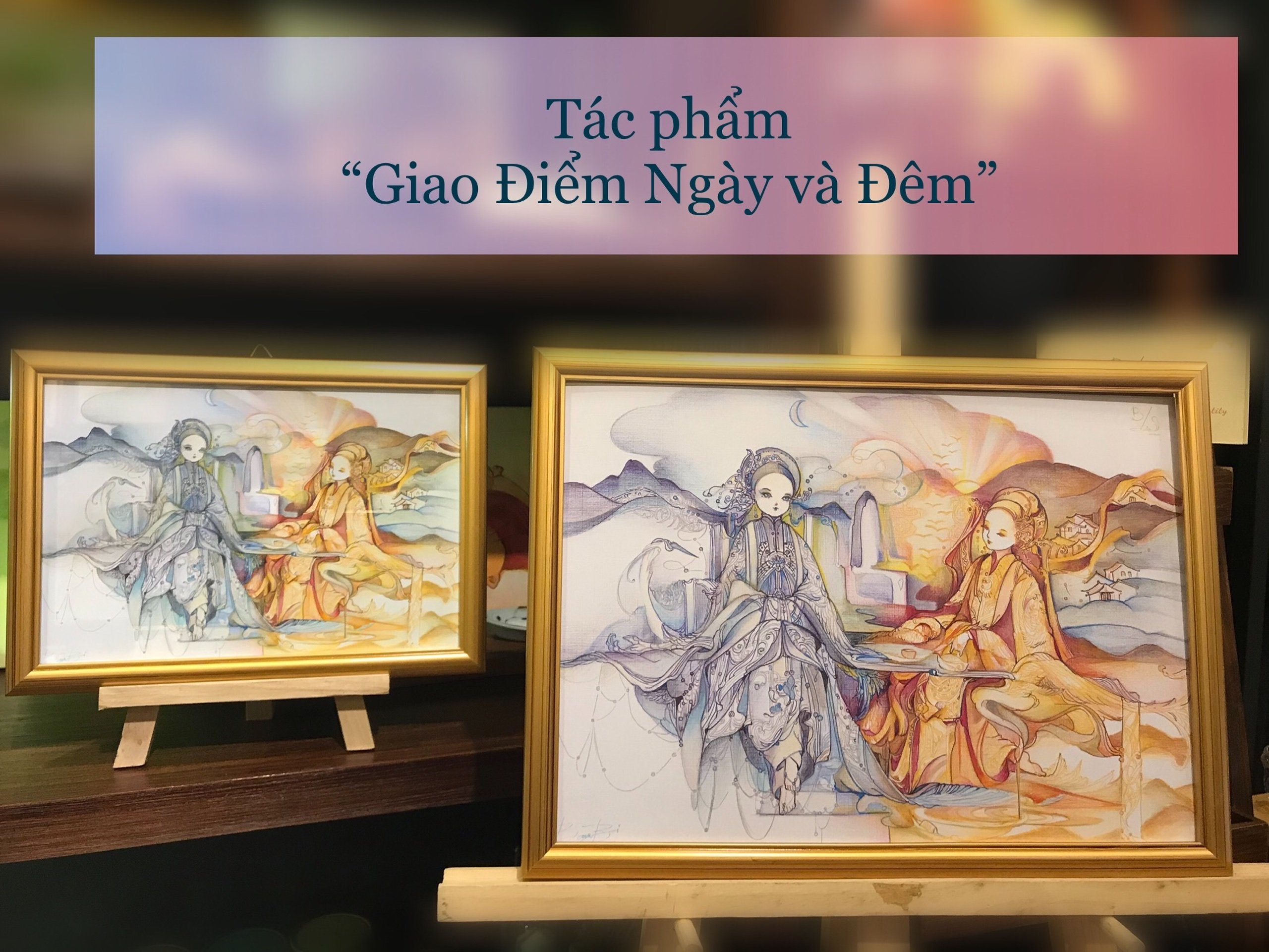 Tranh in treo tường nghệ thuật tác phẩm "Giao Điểm Ngày và Đêm" - Tranh treo tường trang trí phòng ngủ, phòng khách, trang trí góc làm việc, học tập