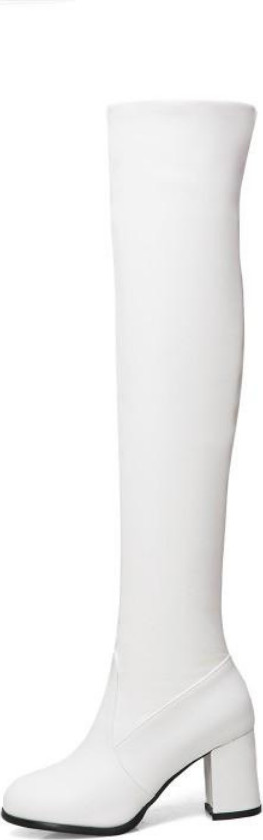 Boot đùi màu trắng gót vuông đế 7cm SÀNH ĐIỆU GCC5102