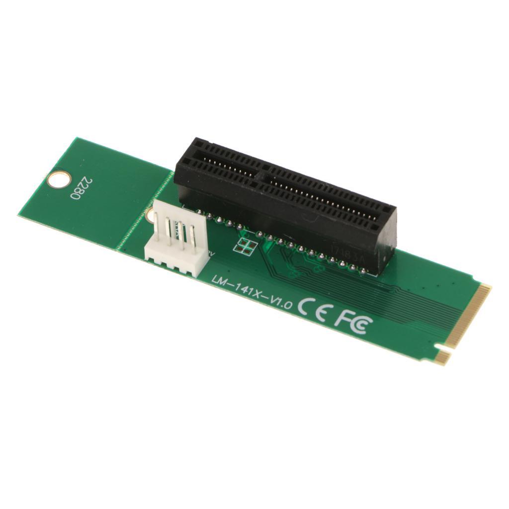 M.2 Key-M NGFF to PCI-E 1x 4x Adapter Converter Card with SATA Power Cable