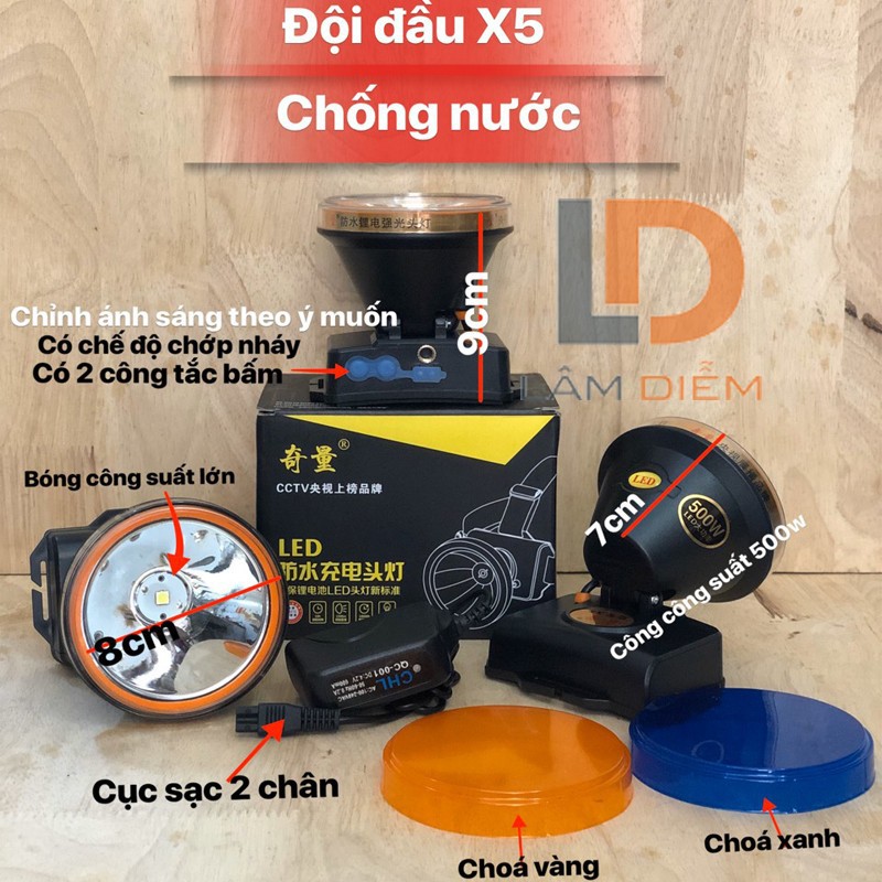 Đèn đội đầu X5,X6,X8,X9 ,X18 Siêu công suất,siêu sáng kín nước công suất lớn 3 chế độ để