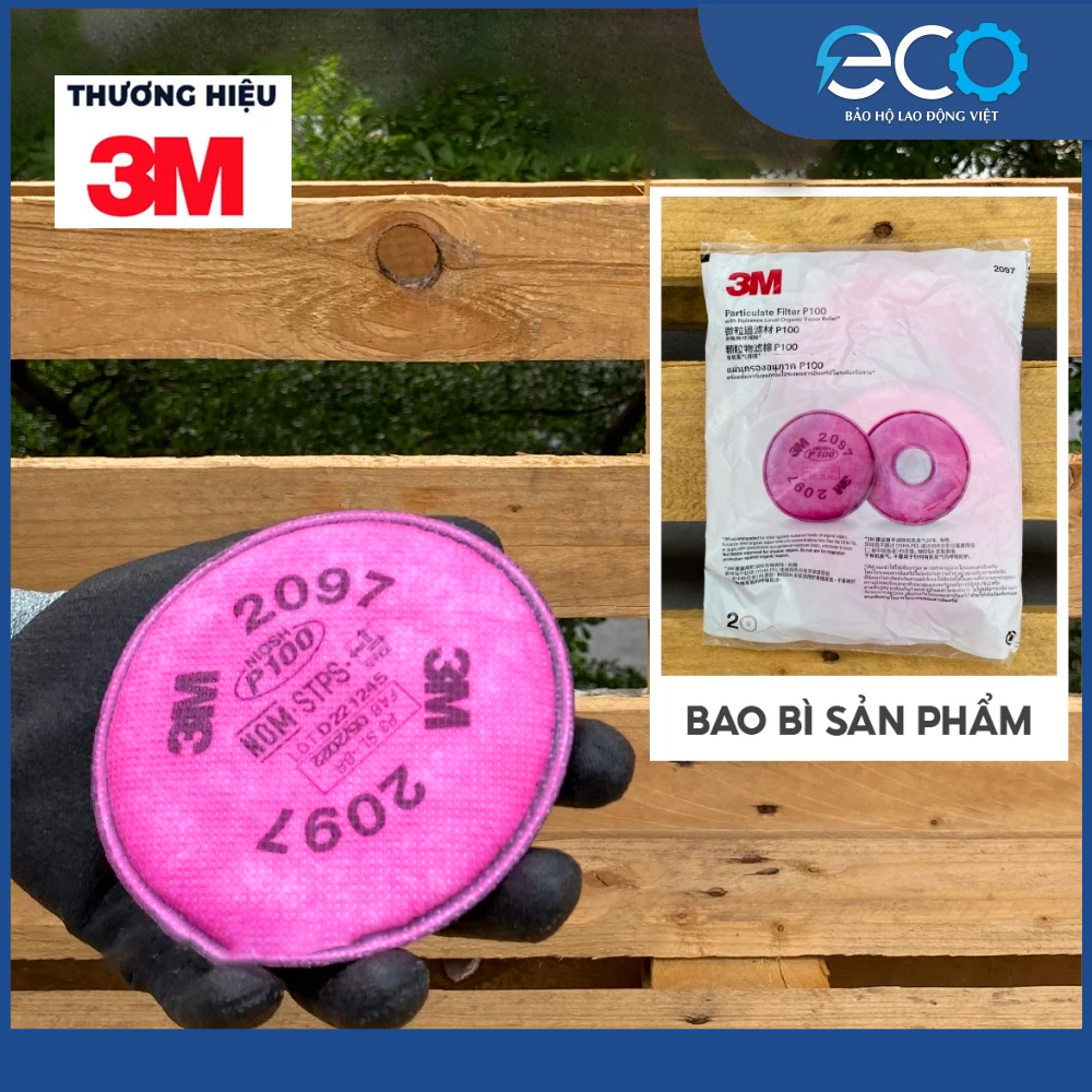 Bộ mặt nạ phòng độc 3M 6200 + Phin lọc 2097 chuyên chống khói hàn, hóa chất, lọc bụi mịn