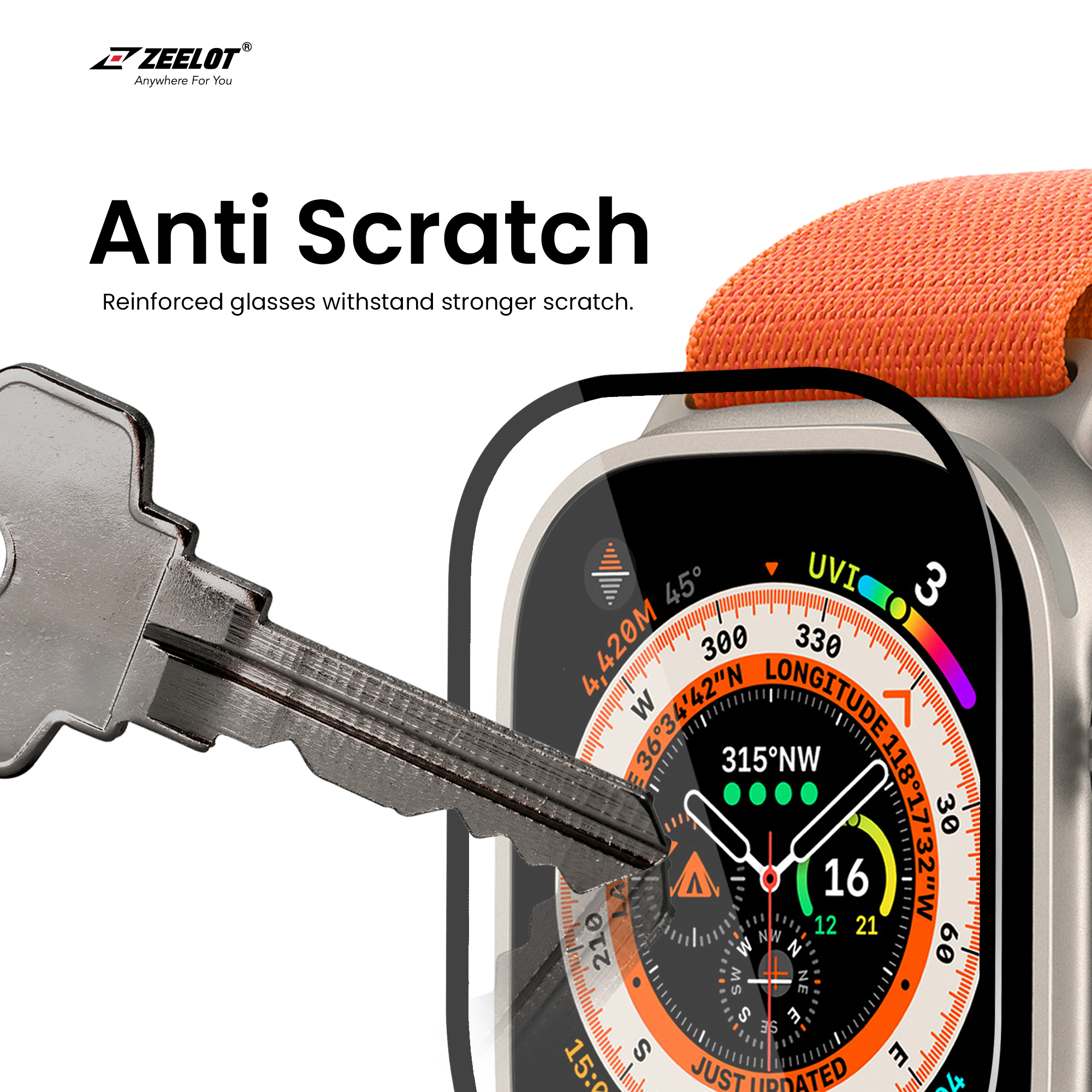 Miếng Dán Cường Lực Zeelot Dành Cho AppleWatch Ultra 49mm, PIshield 2.5D PureGlass - HÀNG CHÍNH HÃNG